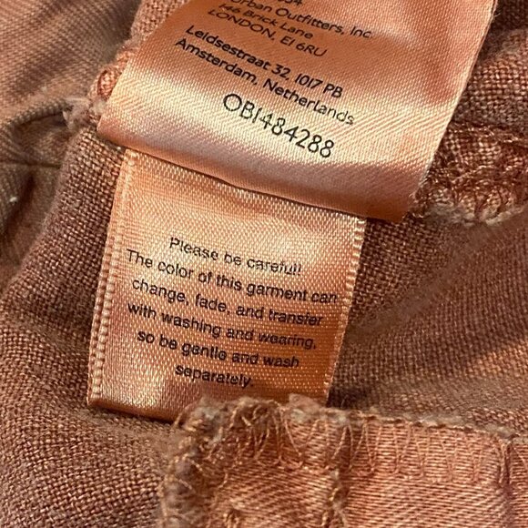 Anthropologie Pilcro Linen Beach Cargo Pants Coral Wide Leg Sz 14 #61W - Picture 12 of 12